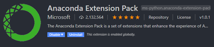 Anaconda Visual Studio Code Anaconda Extension Pack