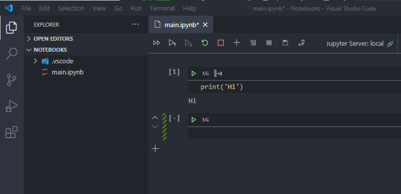 Anaconda Visual Studio Code Notebook Test Print Statement