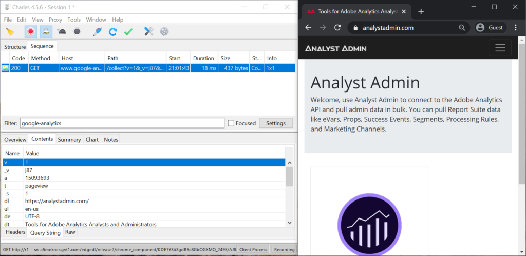 Charles Proxying Https Google Analytics Traffic