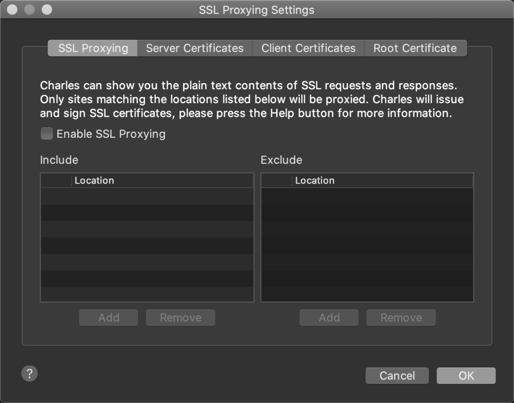 Charles Ssl Proxying Settings 1