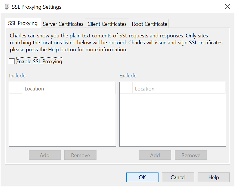 Charles Ssl Proxying Settings